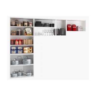 Cozinha Compacta Topazio c/ 11 Portas ( 3 c/ Vidro ) Branco - Telasul