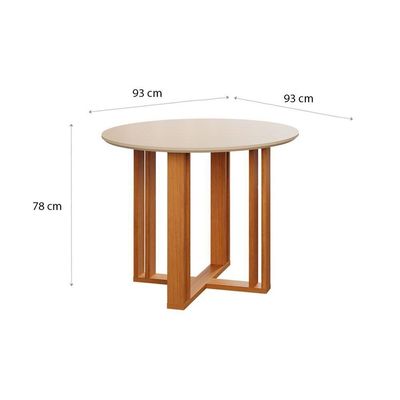 Mesa p/ Cozinha Flora c/ Tampo Madeirado 109cm Cinamomo - Cimol
