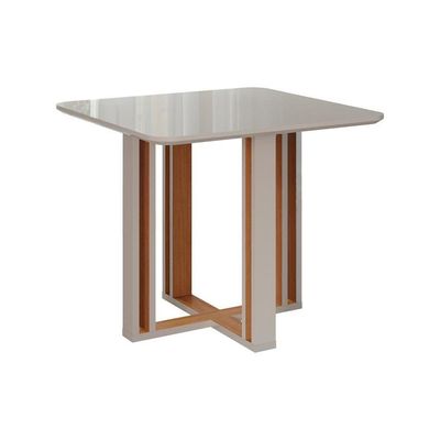 Mesa p/ Cozinha Flora c/ Tampo Madeirado 95X95cm Cinamomo - Cimol