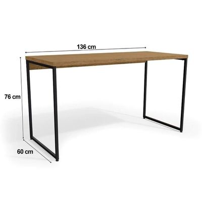 Mesa Secretária Escritório Secretária Industrial LI003 Canela/Branco - Kappesberg