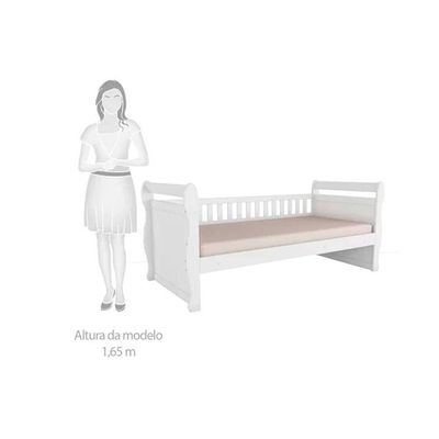 Cama Box Base c/ Gavetas de Babá Maria (Branco/Amendoa) - Peroba