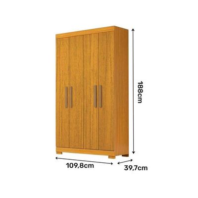 Guarda Roupa 4 Portas 2 Gavetas Lana Cinamomo/Off White - ACP