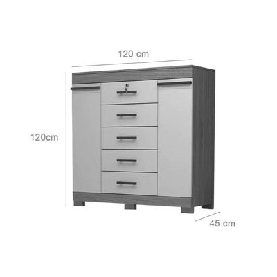 Cômoda Solteiro 2 Portas e 5 Gavetas Diana Cinamomo - ACP