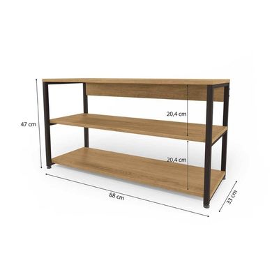Armário Sapateira Solteiro Industrial LI020 c/ 2 Prateleiras Canela/Branco - Kappesberg