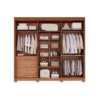 Guarda Roupa 6 Portas e 5 Gavetas c/ 1 Espelho Interno Aurora Cinamomo - Panan