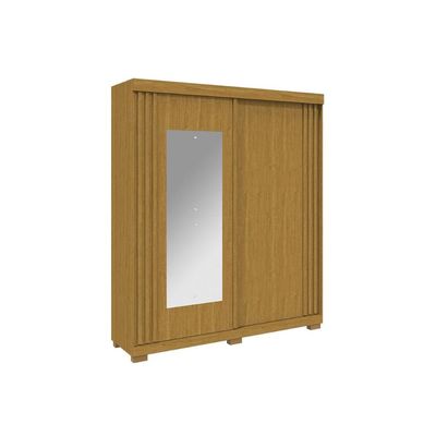 Guarda Roupa Solteiro 2 Portas (1 c/ Espelho) e 3 Gavetas Athena Branco - ACP