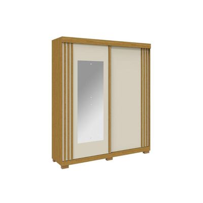 Guarda Roupa Solteiro 2 Portas (1 c/ Espelho) e 3 Gavetas Athena Branco - ACP