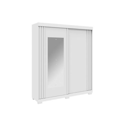Guarda Roupa Solteiro 2 Portas (1 c/ Espelho) e 3 Gavetas Athena Branco - ACP