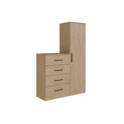 Cômoda de Quarto Aurora 1 Porta e 4 Gavetas Freijo/White Laca - Genialflex