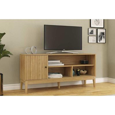 Rack Bancada p/ TV até 55 Pol MB 1056 c/ 1 Porta 136cm Mel - Movelbento