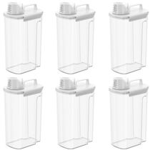 Kit 6 Porta Amaciante Lavanderia Coza 1,5 New Retrô Pote Com Medidores Dispensers