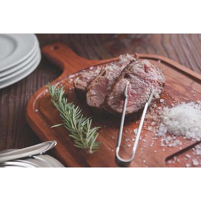 Kit 4 Pegadores de Carne para Rodízio 14cm Utensílios para Churrascaria Aço Inox Plaza Hercules