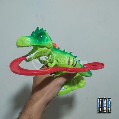 Brinquedo Pista Elevador Com Som E Luz Dinossauro Verde