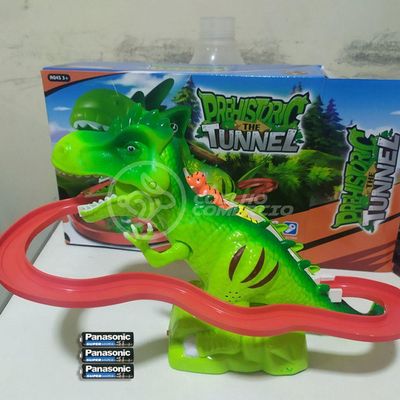 Brinquedo Pista Elevador Com Som E Luz Dinossauro Verde