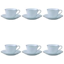 Jogo de xícara para chá em porcelana Noritake Princess Bouquet 6 peças