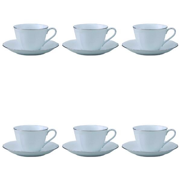 Jogo de xícara para chá em porcelana Noritake Princess Bouquet 6 peças