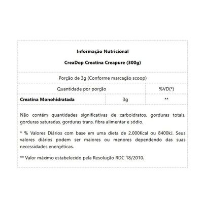 Creadop Creatina Creapure (300g) - Padrão: único