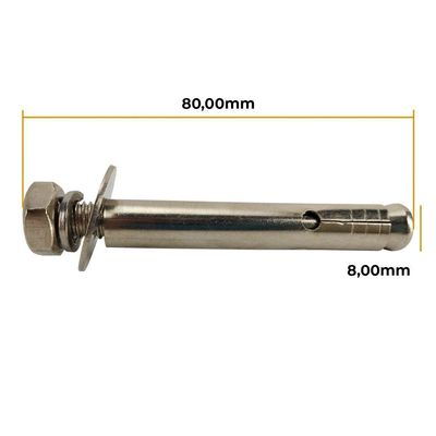 Chumbador Parabolt Parafuso Inox 8mm X 80mm 6 Unidades