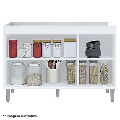 Balcão De Pia Manu 120cm Amêndoa Branco - Ajl