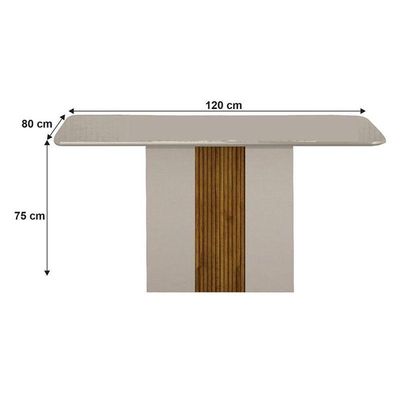Mesa De Jantar Doha 120x80 Off White Decor Off - Leifer Móveis