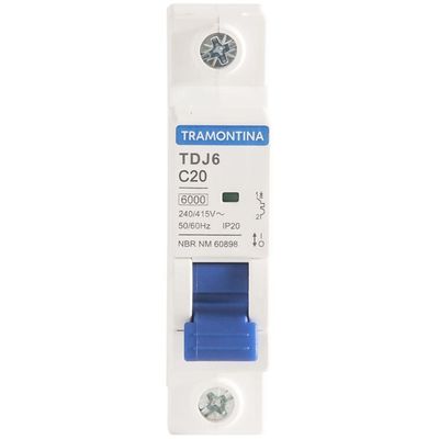 Minidisjuntor Tdj6ka 1 P 20 A Curva C Tramontina