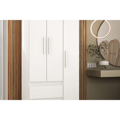 Guarda Roupa Solteiro 3 Portas e 2 Gavetas Maya Cinamomo - ACP