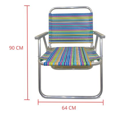 Cadeira De Praia Conforto Oversize 140kg Nylon Ronchetti