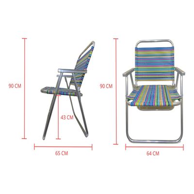Cadeira De Praia Conforto Oversize 140kg Nylon Ronchetti