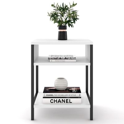 Mesa De Cabeceira Estilo Industrial Plaza L03 Branco - Mpozenato