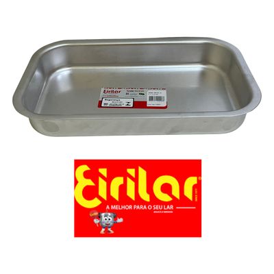 Assadeira Aluminio Polido Retangular Baixa 03 Eirilar