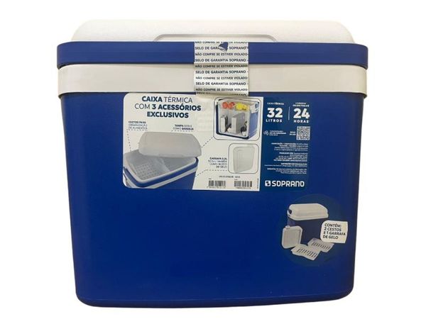 Caixa Termica Cooler Tropical Com Acessorios 32 Lts Soprano