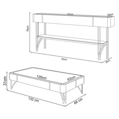 Conjunto Sala De Estar Com Cristaleira Agnes H01 Off White-cinamomo - Mpozenato