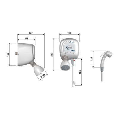 Chuveiro Cardal Florenza Multitemperaturas Branco 7800W 220V
