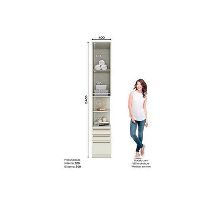 Modulado De Quarto Armário Mesa De Cabeceira Seletto Mc02 C- 1 Porta E 3 Gavetas Areia-jequitibá