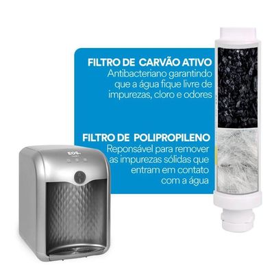 Bebedouro Purificador De água Eletrônico 3 Temperaturas Mineralle Epe01s Prata Bivolt - Eos Bivolt