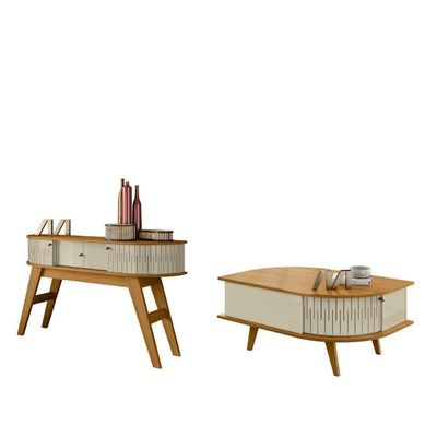 Conjunto Turim C/ Mesa De Centro Nevada Cumaru/opala