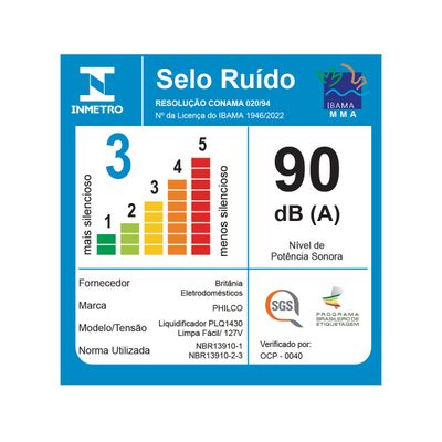 Liquidificador Philco PLQ1430P Limpa Fácil Pro Maxx 6 1400W 127V