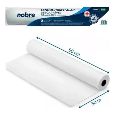 Lençol Hospitalar Descartável 0,50x50m Sem Picote 1 Rolo