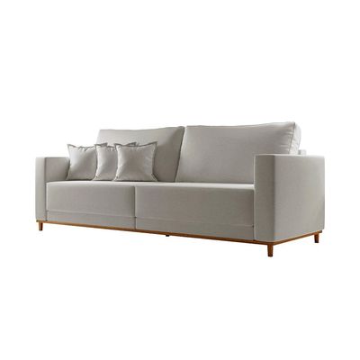 Sofá 3 Lugares Riviera Linho Cinza 230 cm