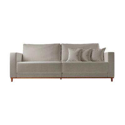 Sofá 3 Lugares Riviera Linho Cinza 230 cm