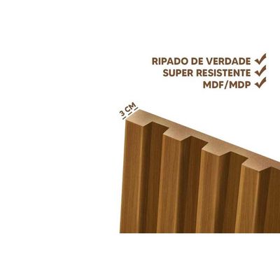 Módulo Ripado 40cm p/ Painel de Sala Nature Fosco - Linea Brasil