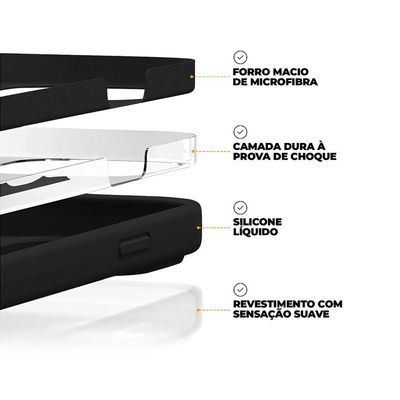 Capa para iPhone 15 Plus - Silicon Premium Preta - Gshield