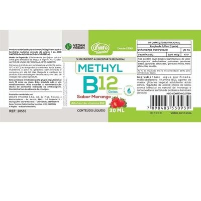 Vitamina B12 (metilcobalamina) 30ml 9,94mcg/gota Unilife