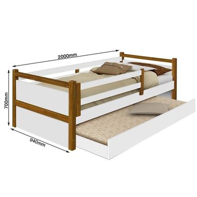 Cama Bianca Branco Mel Com Cama Auxiliar