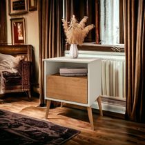 Mesa De Cabeceira Cancun Off White e Naturalle Bechara