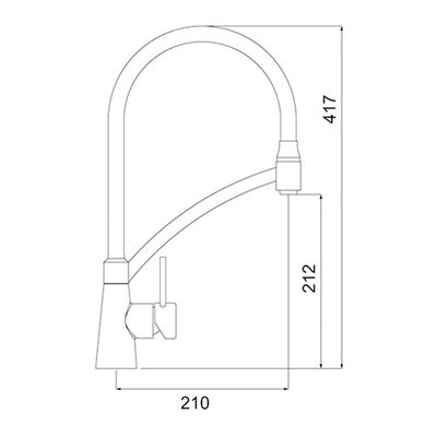 Torneira Misturador Monocomando Lorenzetti Lorenchef 2267 C81 De Bancada Preta