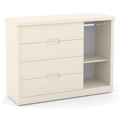 Berço Americano Com Capitonê New Boucle E Cômoda Infantil Tutto New Off White - Matic