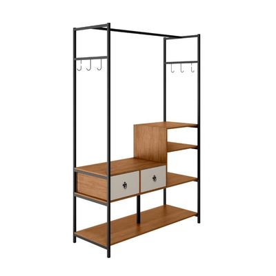 Módulo Closet Cabideiro Aberto Guarda Roupa Industrial Prateleira Gaveta Sevilha