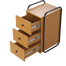 Gaveteiro Cômoda Organizadora Industrial 3 Gavetas Com Rodízio Criare Puxadores De Ferro Nature