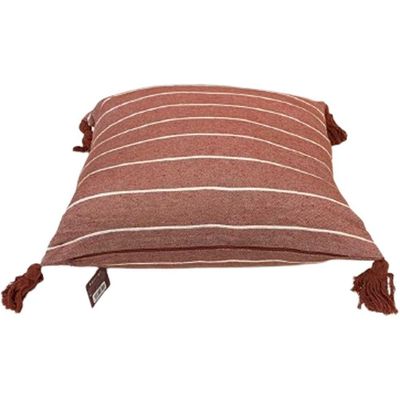 Capa De Almofada Pompom Decorativa 45x45cm Telha